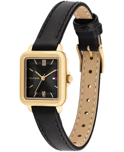 Tommy Hilfiger Women's Quartz Black Leather Strap Watch, 22.5mm