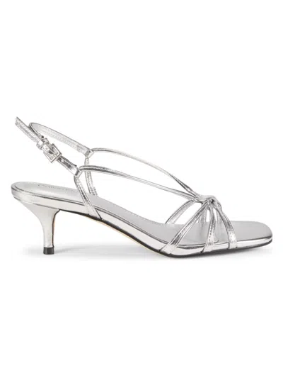 Calvin Klein Poeta 2 Strappy Sandal In Silver