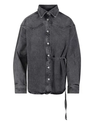 Haikure Button-fastening Tie-waist Shirt