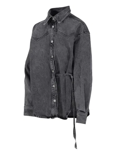 Haikure Button-fastening Tie-waist Shirt