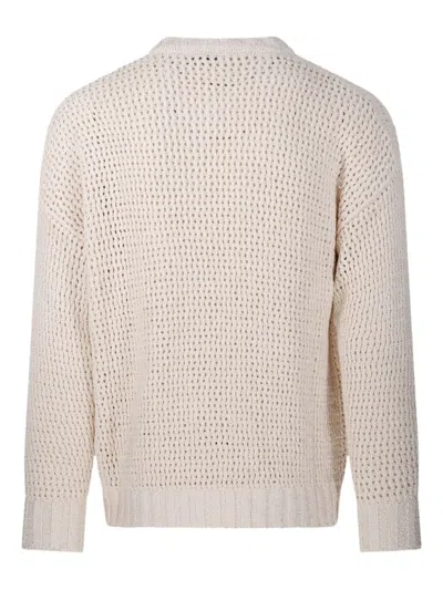 Lardini Open-knit Cardigan With Textured Pattern In White