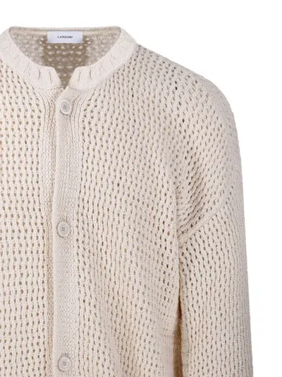 Lardini Open-knit Cardigan With Textured Pattern In White
