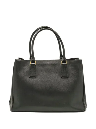 Pre-owned Prada Large Galleria Leather Shoulder Bag In Black
