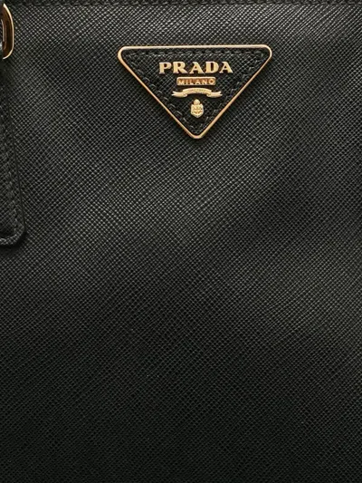 Pre-owned Prada Large Galleria Leather Shoulder Bag In Black