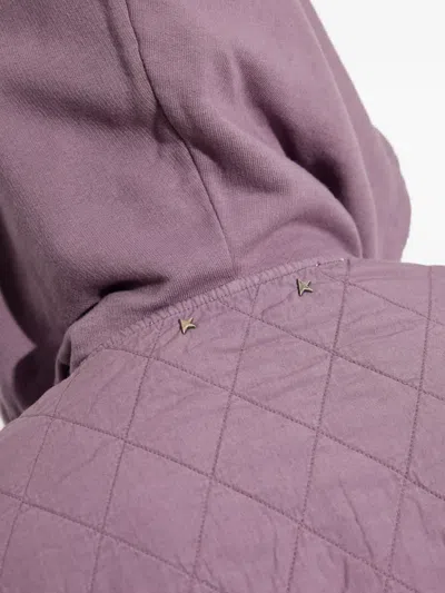 Golden Goose Quilted-panel Half-zip Hoodie In Purple