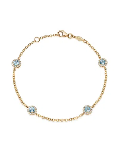 Kiki Mcdonough 18k Yellow Gold Grace Topaz And Diamond Necklace In Gold