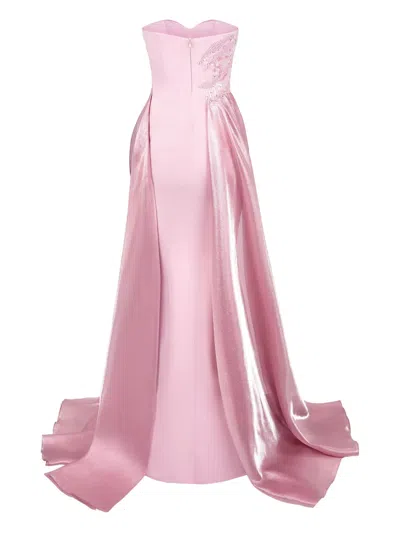 Gaby Charbachy Embellished Rose-detail Evening Gown