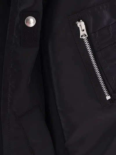Sacai Panelled Zip-up Hoodie In Black