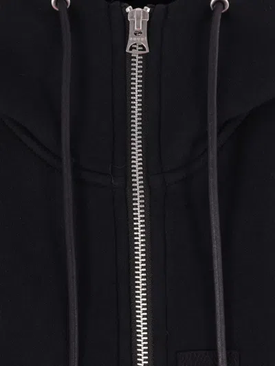Sacai Panelled Zip-up Hoodie In Black