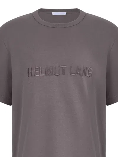 Helmut Lang Embroidered-logo T-shirt In Brown
