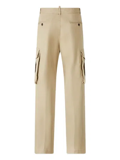 Dsquared2 Wide Cargo Trousers In Neutral