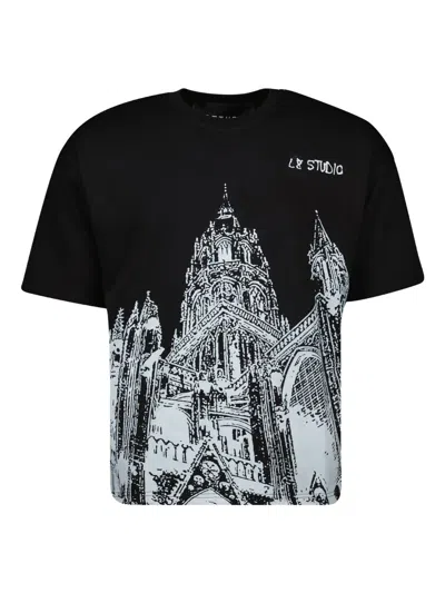 L8 Studio Cathédrale Printed T-shirt In Black