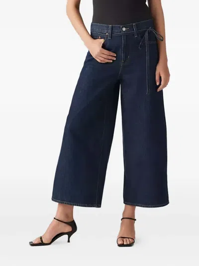 Levi's Tie-waist Cropped Jeans In Blue