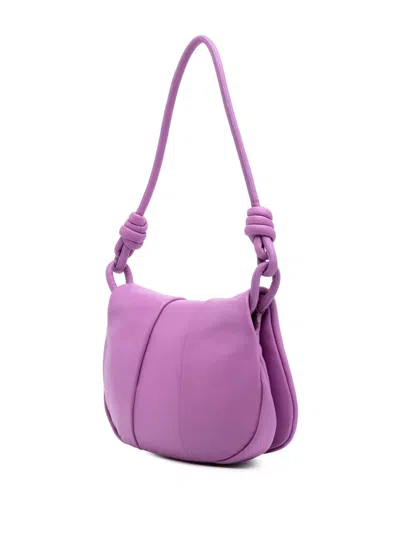 Pre-owned Loewe 2023 Shiny Calfskin Paseo Satchel In Purple