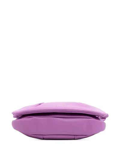 Pre-owned Loewe 2023 Shiny Calfskin Paseo Satchel In Purple