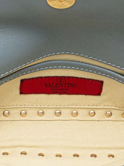 Pre-owned Valentino Garavani 2000-2017 Nappa Rockstud Bangle Clutch Bag In Blue