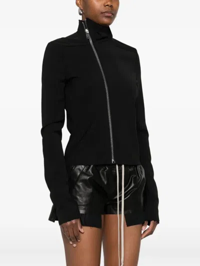 Rick Owens Tailored Jacket With High Collar And Long Sleeves In Black