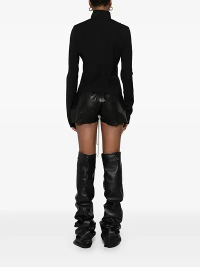 Rick Owens Tailored Jacket With High Collar And Long Sleeves In Black