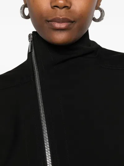 Rick Owens Tailored Jacket With High Collar And Long Sleeves In Black