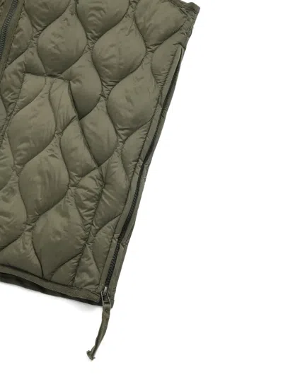Taion V-neck Down Gilet In Green