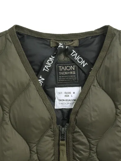 Taion V-neck Down Gilet In Green