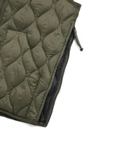 Taion V-neck Down Gilet In Green