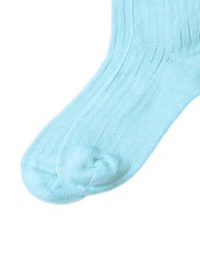 Rototo Ribbed Ankle Socks In Blue