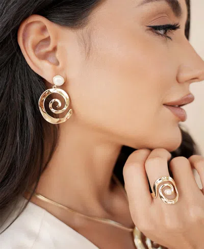 Ettika Aura Swirl Cultured Freshwater Pearl Drop Earrings