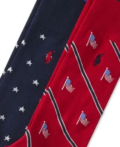 Polo Ralph Lauren Men's 2-pk. Waving Flag & Stars Socks