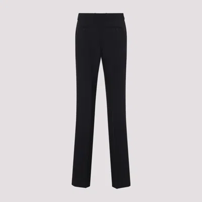 Celine Straight Hem Black Wool Pants