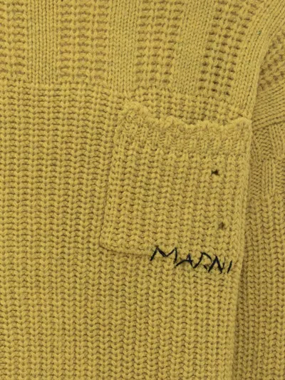 Marni Mustard Virgin Wool Turtleneck Sweater In Yellow