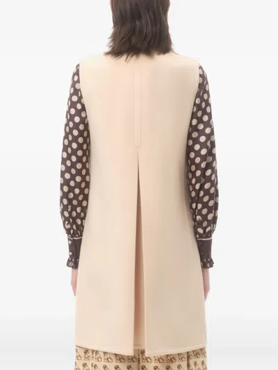 Valentino Wool-cashmere Vgold Sleeveless Coat In Neutral