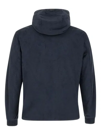 Herno Tailored Blue Coat With Zip-up Front