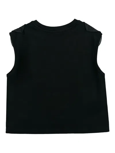 Tulleen Ruffled Shorts Set In Black