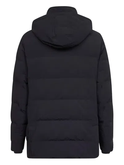 Brunello Cucinelli Men Knit Insert Down Jacket In Blue