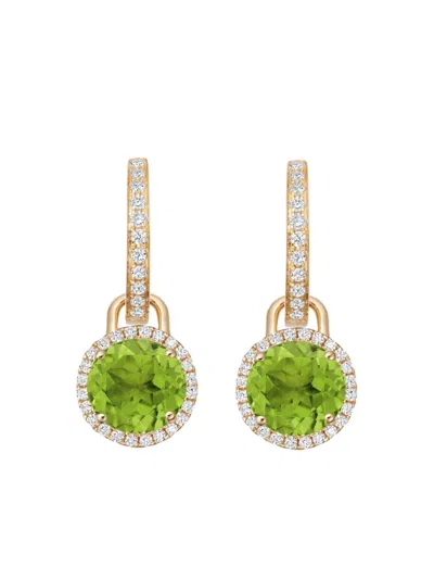 Kiki Mcdonough 18k Yellow Gold Grace Peridot And Diamond Drop Earrings In Gold