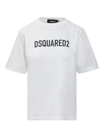 Dsquared2 Dsquared Woman White Cotton T-shirt In White