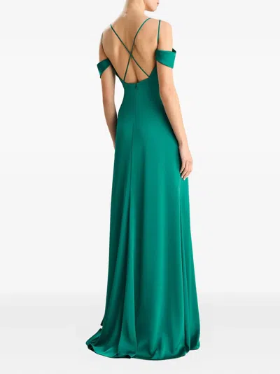 Vera Wang Cross-back Split Gown