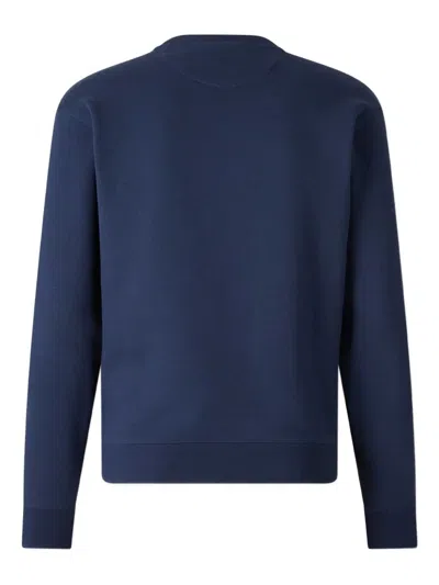 Valentino Cotton Crew Neck Sweatshirt In Blue