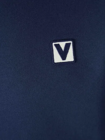 Valentino Cotton Crew Neck Sweatshirt In Blue