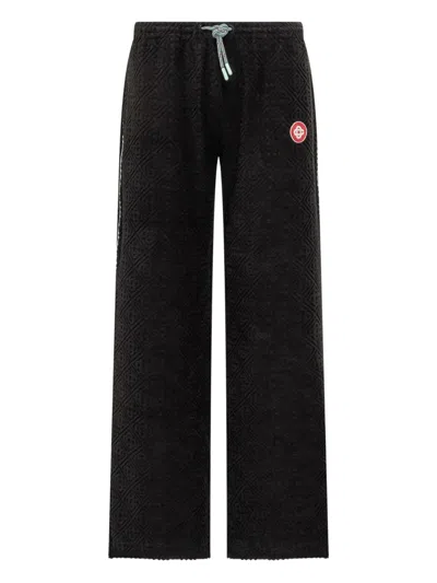 Casablanca Textured-panel Towelling Trousers In Black