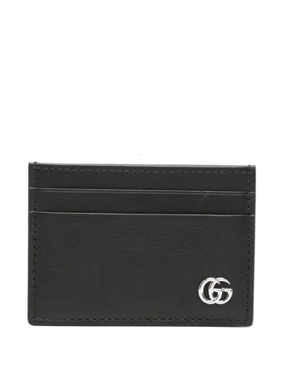Gucci Card Holder With Money Clip Gg Marmont Black Men In Black