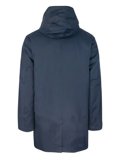 K-way Hooded Logo-patch Jacket In Blue