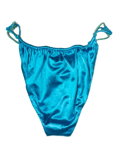 Isa Boulder Swinger Two-tone Satin Bikini Bottom In Multi