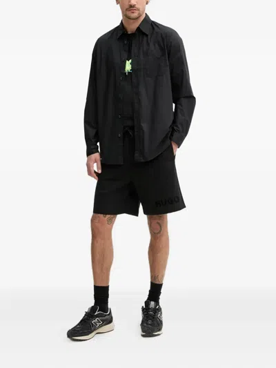 Hugo Boss Logo-detail Drawstring Shorts In Black