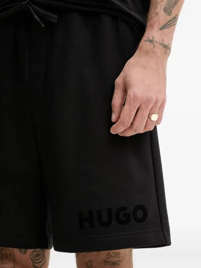 Hugo Boss Logo-detail Drawstring Shorts In Black