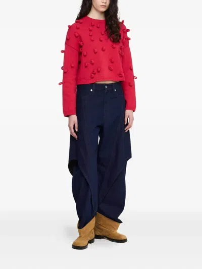 Jw Anderson J. W. Anderson Loop Cropped Jersey In Red