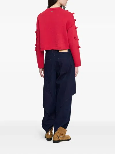 Jw Anderson J. W. Anderson Loop Cropped Jersey In Red