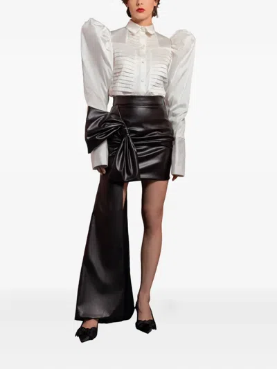 Gaby Charbachy Puff-sleeve Bow-detail Jumpsuit In Multi
