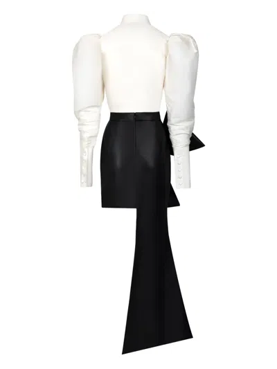 Gaby Charbachy Puff-sleeve Bow-detail Jumpsuit In Multi